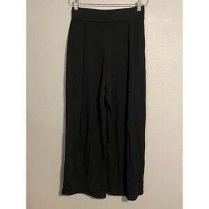 Corinne Collection Women Pants XS Black Wide Leg Pleat Stretch Pull On Lagenlook